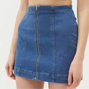 3/$10 BDG Blue Denim Pencil Skirt with Front Zipper